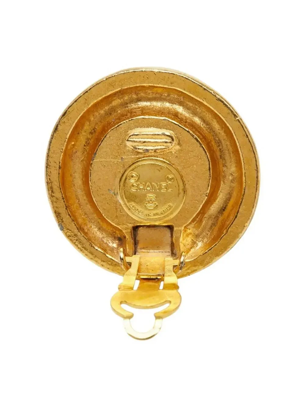 Chanel Cc Logo Round Clip-On Earrings #299650C62B
